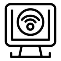 icono de conexión wifi, estilo de esquema vector