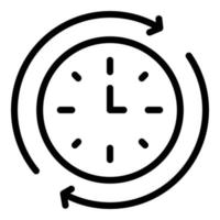 Rush job wall clock icon, outline style vector