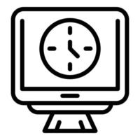 icono de monitor de trabajo urgente, estilo de esquema vector