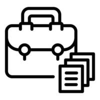 Rush job briefcase icon, outline style vector