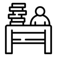 icono de biblioteca de trabajos urgentes, estilo de esquema vector