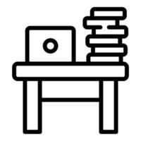 Book stack table icon, outline style vector