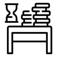 Book stack desktop icon, outline style vector