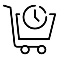 icono de carrito de compras, estilo de esquema vector