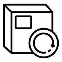 Replace parcel icon, outline style vector