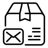 Envelope parcel icon, outline style vector