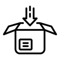 icono de paquete abierto, estilo de contorno vector