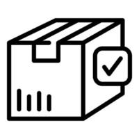Delivered parcel icon, outline style vector