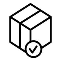 Approved cargo box icon, outline style vector