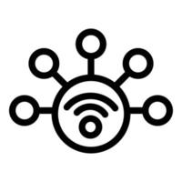 Wifi internet icon, outline style vector