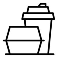 Lunch to go icon, outline style vector