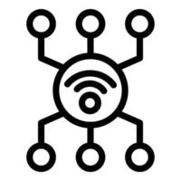 icono de red wifi, estilo de esquema vector