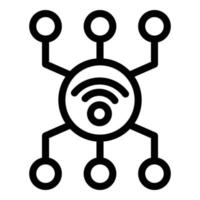 Wifi network icon, outline style vector