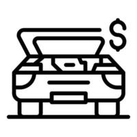 Compensation car broken icon, outline style vector