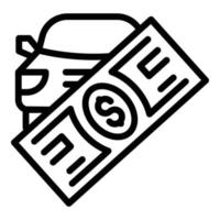 Compensation car cash icon, outline style vector