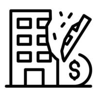 Building compensation icon, outline style vector