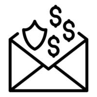 Compensation envelope icon, outline style vector