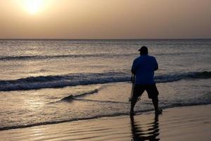 Beach shore fishing, traditional fishing as a hobby photo