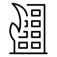 Compensation destroyed building icon, outline style vector