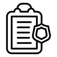 Liability clipboard icon, outline style vector