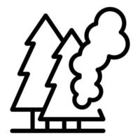 Fire forest icon, outline style vector