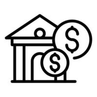 New bank compensation icon, outline style vector