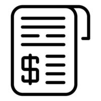 Liability payment icon, outline style vector
