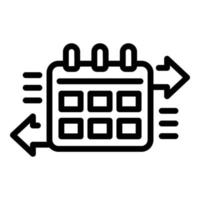 icono de calendario de seguridad de responsabilidad, estilo de esquema vector