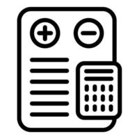 Liability calculator icon, outline style vector