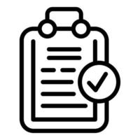 Liability agreement clipboard icon, outline style vector