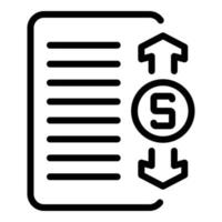 Liability bank document icon, outline style vector
