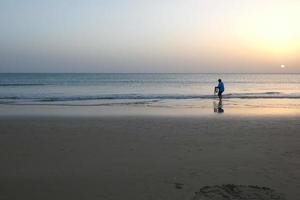 Beach shore fishing, traditional fishing as a hobby photo