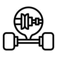 Clutch mechanism icon, outline style vector
