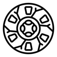 Clutch disc icon, outline style vector