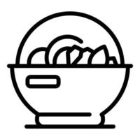 Takeaway salad icon, outline style vector