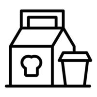 Delivery lunch icon, outline style vector