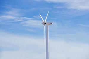 Wind turbines on sunny morning photo