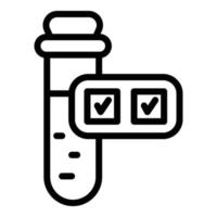 Test tube icon, outline style vector