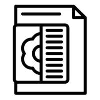 Printing page icon, outline style vector