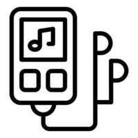 Music player icon, outline style vector