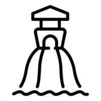 Water park icon, outline style vector