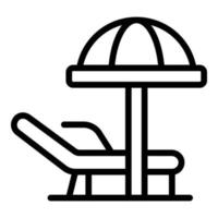 icono de tumbona, estilo de contorno vector