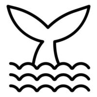Dolphin tail icon, outline style vector