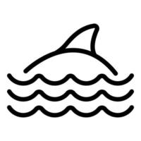 Wave dolphin icon, outline style vector