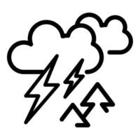 Forest thunder icon, outline style vector