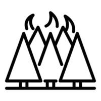 Burn forest hazard icon, outline style vector