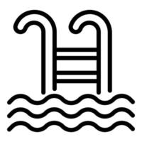 Pool ladder icon, outline style vector