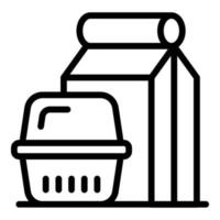 Takeout meal icon, outline style vector