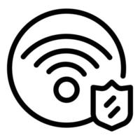Protected internet icon, outline style vector