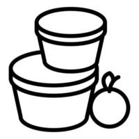 Lunch container icon, outline style vector